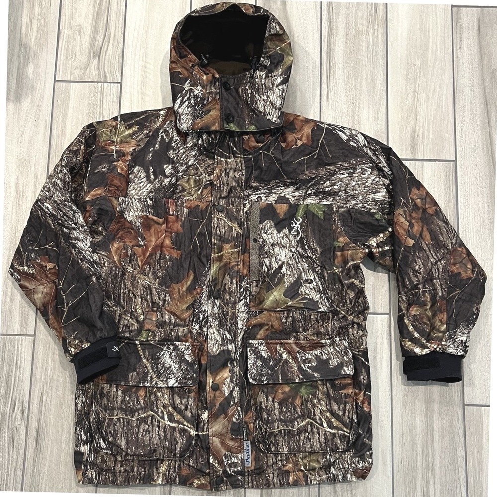 Browning XPO Pre-Vent Jacket Mens Large Camo Excellent Insulated Hunting Hooded